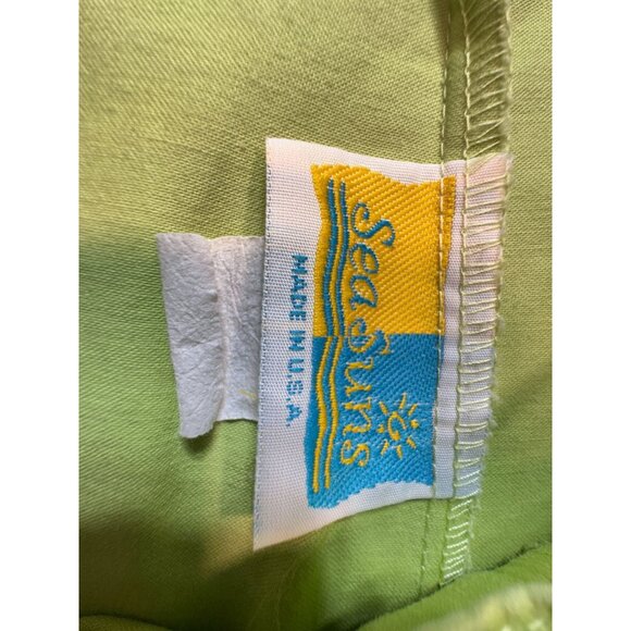Sea Suns Women’s Capri Pants Flat Front Size Large Lime Green Relaxed Fit Casual - Picture 3 of 12